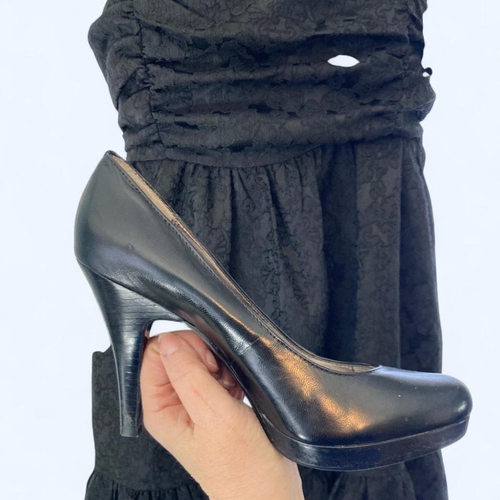Alfani Black faux leather platform heels 5